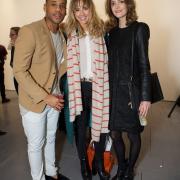 Reggie Yate, Suki Waterhouse and Imogen Morris Clarke enjoying Hoxton at the exhibiton of their work.